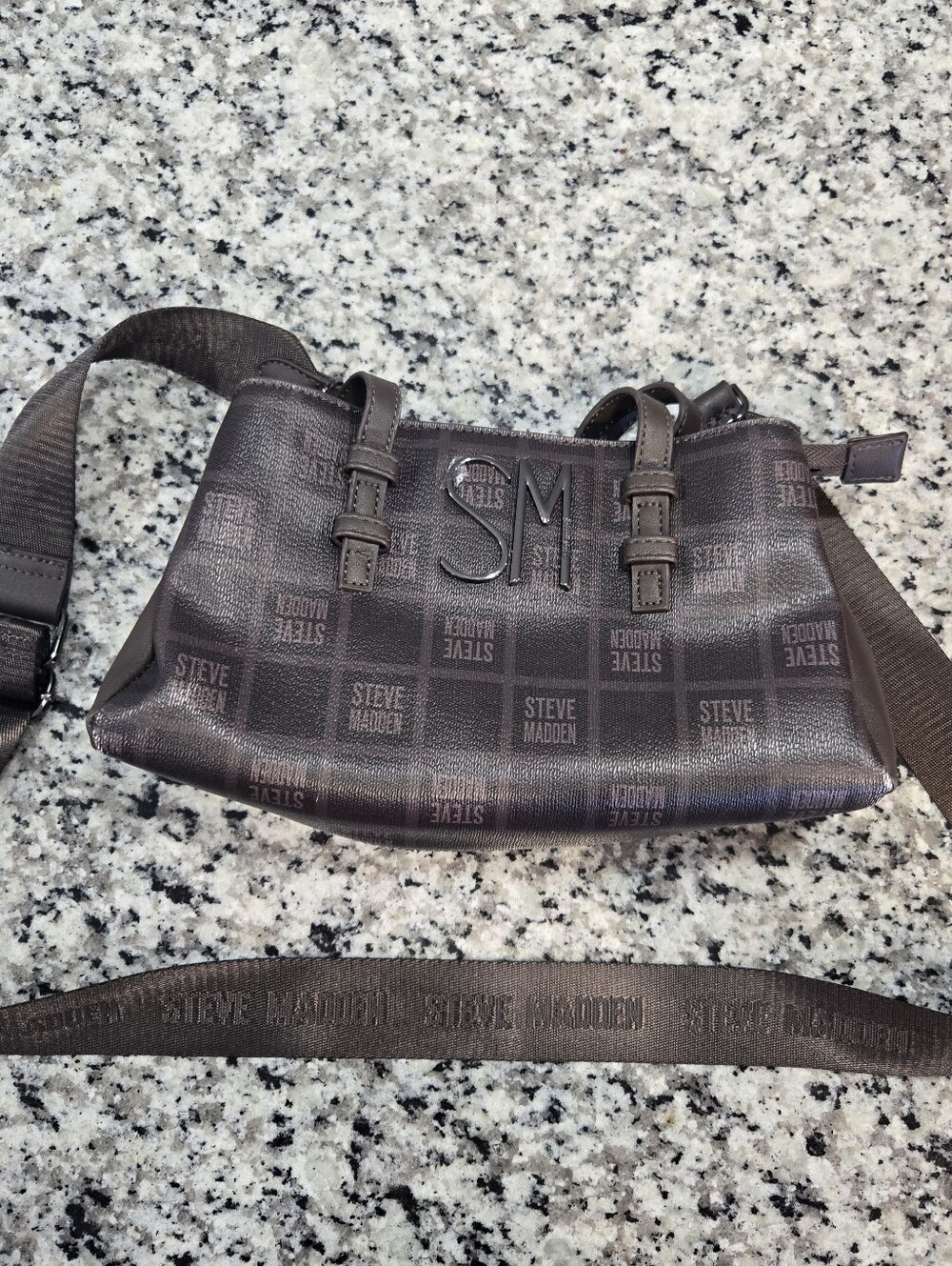 Steve Madden Brown Crossbody Bag - SM Logo